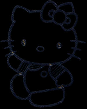 Hello Kitty 黑白牛仔布紋理集合