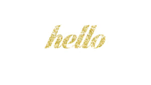 白色背景上閃爍金色的hello文字 — 光環 壁紙