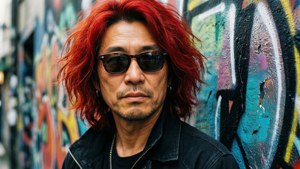 紅髮和太陽眼鏡的男人在塗鴉牆前 — 爆音隊 壁紙