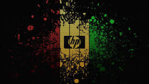 HP 標誌在迦納國旗上，黑色條板上有油漆潑濺。 — 最佳筆電 壁紙