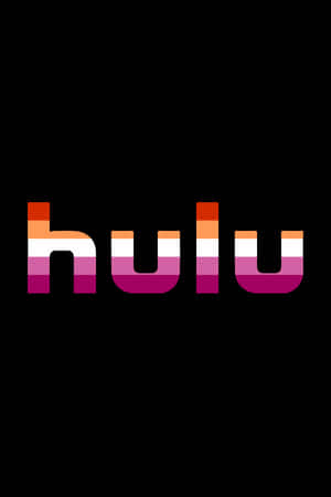 黑色背景上帶有彩虹像素條紋的 Hulu 標誌 — 2:3 壁紙