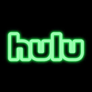 黑色背景上的綠色霓虹 Hulu 標誌 — 葫蘆 壁紙