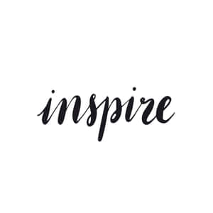 白色背景上以黑色草書字體書寫的「inspire」一詞 — 簡約暗黑美學 壁紙