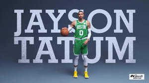 職業籃球運動員Jayson Tatum身穿塞爾提克隊服手持籃球。 — 傑森·塔圖姆 壁紙