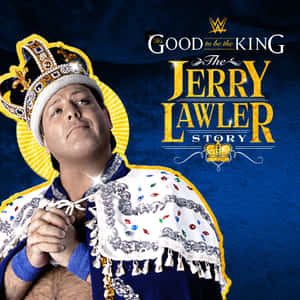 Jerry Lawler 打扮成國王，戴著王冠，披著鑲有寶石的斗篷。 — WWE GIF 壁紙