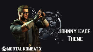 來自《真人快打X》的Johnny Cage在破碎標誌後方做出和平手勢。 — 尼可拉斯·凱吉 壁紙