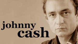 Johnny Cash 肖像，以深褐色調加上粗體文字覆蓋。 — 強尼·布拉沃 壁紙