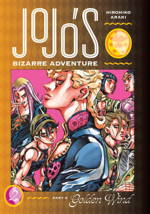 JoJo的奇妙冒險第五部黃金之風漫畫封面，包含主要角色。 — iPhone Duo 壁紙