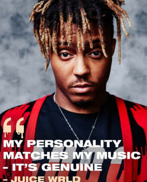 Juice WRLD 肖像，附有引言：我的個性與我的音樂相符，是真實的 — Apple Watch Ultra 壁紙