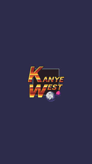 深藍色背景上帶有裂開地球儀的像素化 Kanye West 標誌。 — 肯伊·威斯特 壁紙