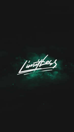 在深色太空背景上，帶有藍綠色雲團和星星的發光白色文字「Limitless」。 — 酷 壁紙
