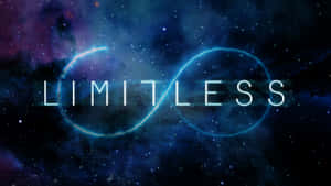 在繁星點點的宇宙星雲背景上，帶有無限符號的霓虹藍色「limitless」文字。 — 無限符號 壁紙