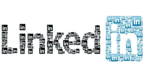 風格化文字拼出LinkedIn，由重複的黑藍色LinkedIn標誌組成。 — 領英 壁紙