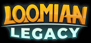 Loomian Legacy 的遊戲標誌，帶有粗體黃色和藍綠色的 3D 文字。 — 洛米安傳奇 壁紙