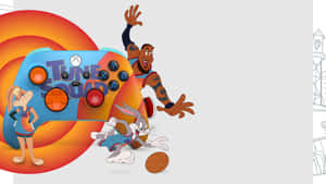 Looney Tunes 角色用一個巨大的 Xbox 控制器打籃球。 — 怪物奇兵 壁紙