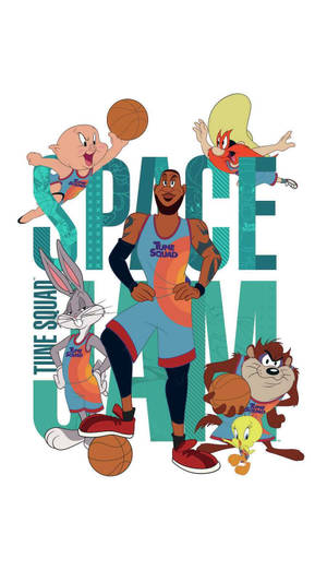 Looney Tunes 角色穿著籃球裝備為 Space Jam 擺姿勢。 — 怪物奇兵 壁紙