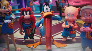 Looney Tunes 角色穿著籃球制服在球場上。 — 尤塞米提·山姆 壁紙