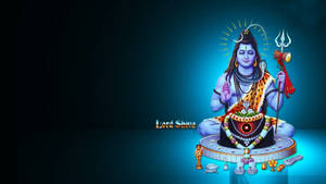 Lord Shiva 手持三叉戟和新月，在冥想中打坐，周圍環繞著儀式用品。 — 濕婆 壁紙
