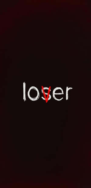 「loser」一詞，字母 O 被一個紅色 V 斜線劃過，背景為深色。 — 悲傷的愛情 壁紙