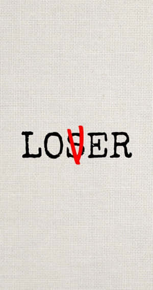 布料上寫著「LOSER」，其中O用紅色劃了刪除線的文字。 — 悲傷的愛情 壁紙
