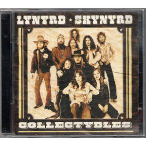 Lynyrd Skynyrd 樂團照片在專輯封面上，帶有復古棕褐色調和星形邊框。 — 音樂 壁紙