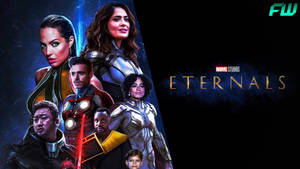 Marvel Studios《永恆族》電影海報，七位英雄身穿太空裝甲。 — 漫威復仇者聯盟 壁紙