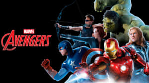 Marvel 復仇者聯盟超級英雄團隊在黑色背景上擺出動態英勇姿勢。 — 漫威美學 壁紙