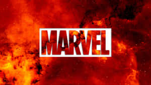 Marvel 標誌在熾熱的宇宙星雲背景下，帶有發光的星星。 — 漫威復仇者聯盟 壁紙