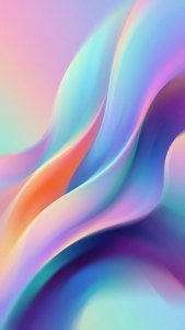 受 Google Pixel 的 Material You 启发的柔和渐变抽象形状。
