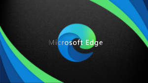 Microsoft Edge 瀏覽器標誌，在深色背景上有藍色和綠色的漩渦 — 藍色美學電腦 壁紙