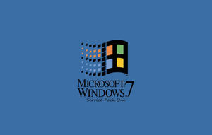 藍色背景上的 Microsoft Windows 7 Service Pack One 標誌 — Windows 11 4K 壁紙
