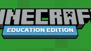 Minecraft Education Edition 標誌，帶有方塊狀3D文字，背景為綠色。 — 我的世界 壁紙