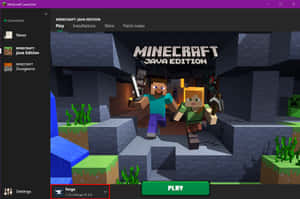 Minecraft Java Edition 啟動器，Steve 和 Alex 在洞穴中準備好遊玩。 — 可愛 Minecraft 壁紙