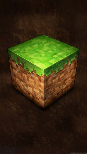 裂開泥土背景上的 Minecraft 草塊，帶像素紋理。 — 電玩遊戲 GIF 壁紙