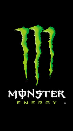 Monster Energy 標誌，帶有綠色爪子和白色文字，背景為黑色 — 漫威標誌 壁紙