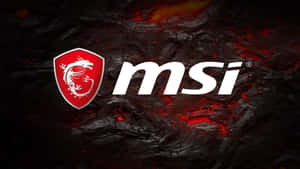 MSI 遊戲標誌，帶有紅色龍，背景為破裂的熔岩 — 微星 壁紙