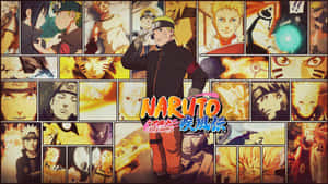 Naruto Uzumaki 穿著橙色和黑色服裝，身後有漫畫面板。 — 漩渦鳴人 壁紙
