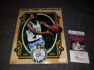 Nate 'Tiny' Archibald 波士頓塞爾提克 1991 HOF 籃球卡，附JSA認證簽名。 — 波士頓塞爾提克 壁紙
