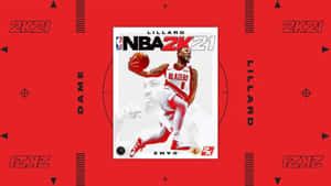 NBA 2K21 電子遊戲封面，展示 Damian Lillard 身穿拓荒者隊球衣的動作場面。 — 酷籃球 壁紙