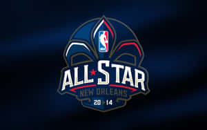 NBA All Star New Orleans 2014 標誌，位於深藍色紋理背景上。 — 湖人隊標誌 壁紙