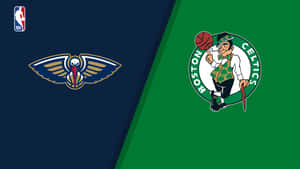 NBA籃球隊標誌，鵜鶘和塞爾提克，採用分割畫面設計。 — 湖人隊標誌 壁紙