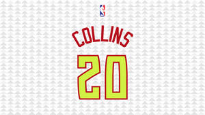 NBA籃球球衣，以紅色和綠色印有名字Collins及號碼20。 — 低飽和 壁紙