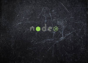 刮花黑色背景上的 Node.js 標誌 — 油漬搖滾 壁紙