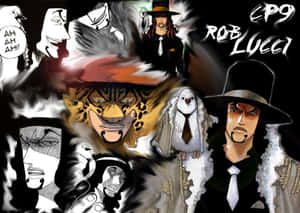 《One Piece》CP9 的動畫角色，表情強烈，黑白藝術風格。 — 間諜忍者 壁紙
