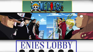 One Piece 動畫角色在艾尼艾斯大廳屋頂的場景 — 海盜船 GIF 壁紙
