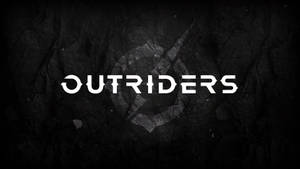 深色裂紋背景上的粗體白色「OUTRIDERS」文字。 — 先驅者 壁紙