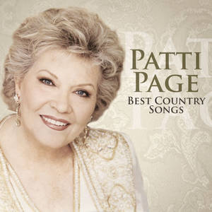Patti Page 身著優雅金色服裝，為她的最佳鄉村歌曲專輯封面微笑。 — 專輯封面 壁紙