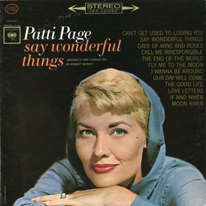 Patti Page 穿著藍色服裝，在復古專輯封面上與歌曲標題一起。 — 小甜甜布蘭妮 壁紙