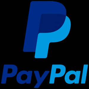 PayPal 標誌，帶有藍色風格化 P 和黑色背景上的文字 — PayPal 壁紙
