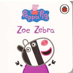 Peppa Pig 的 Zoe Zebra 在書封上穿著紫色連衣裙微笑。 — 斑馬 壁紙